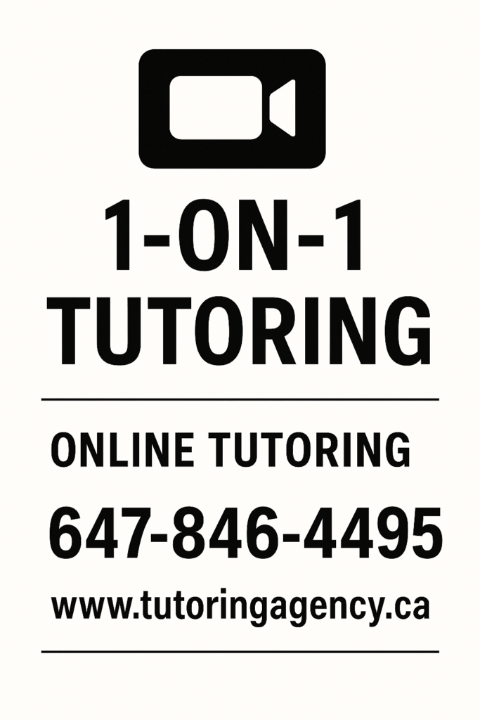 Student and tutor engaging in a virtual online tutoring session using video call and digital learning tools in Toronto.